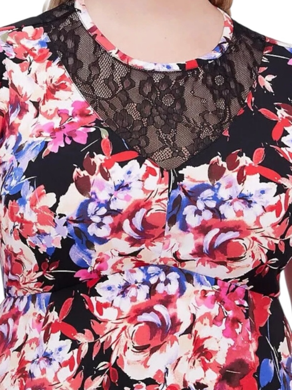 Torrid Black Floral Lace Asymmetrical Midi Skater Dress • Torrid Size 0 / US L - Picture 7 of 13